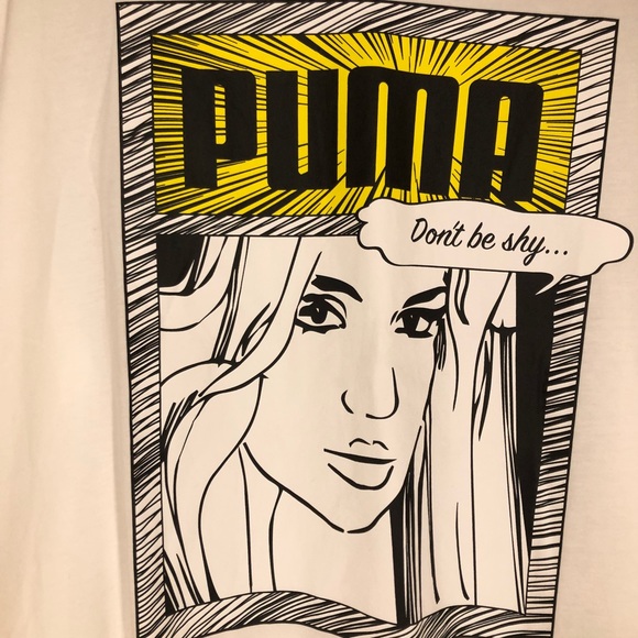 NWT Puma”Don’ Be Shy” Tee Shirt-Graphic Comocs Tee - Picture 6 of 6